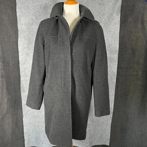 Regency wool coat jacket sz 10 grey hood
